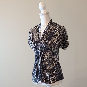 Anne Klein Grey and White Blouse